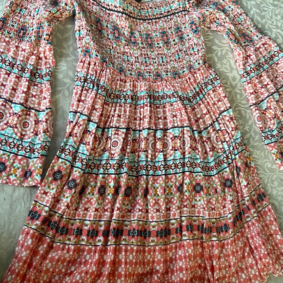 Aztec Design Off the Shoulder Dress - Picture 2 of 4